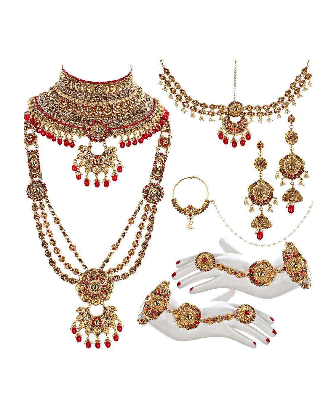 Buy Gold-Plated & Red FashionJewellerySets for Women by Lucky ...