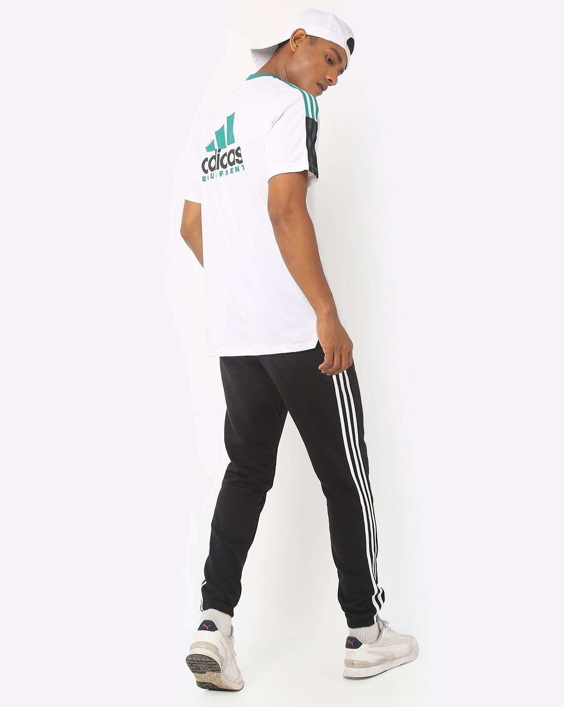 adidas white v neck t shirt