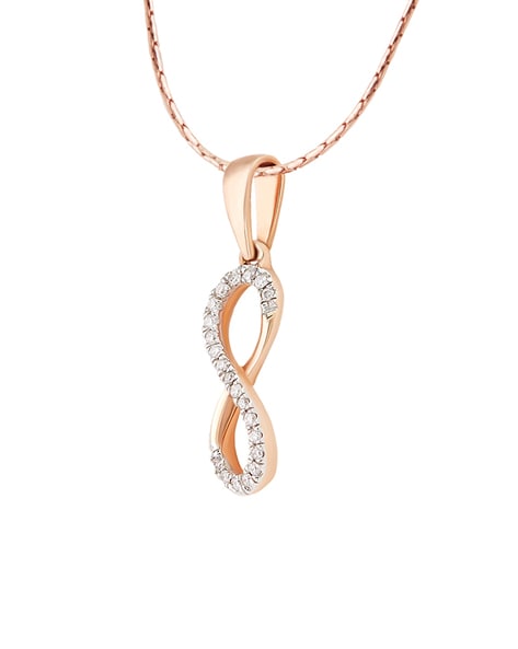 Graceful Tangled Infinity Diamond Pendant Necklace for women under 35K -  Candere by Kalyan Jewellers