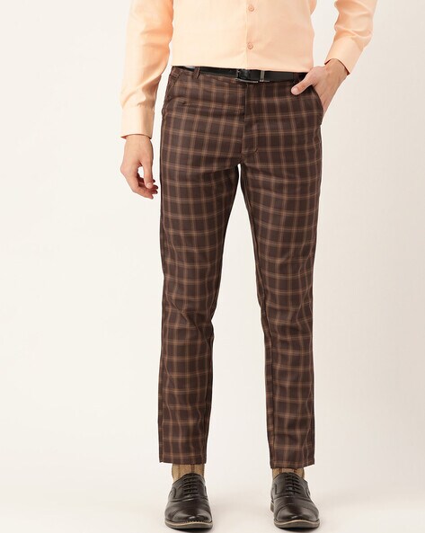 Brown Plaid Button Fly Pants | Plaid Pants Wide Leg Korean | Brown Plaid  Pants Vintage - Pants & Capris - Aliexpress