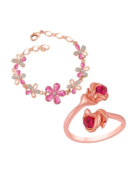Buy Bracelet with Attached Finger Ring Set Haath Panja for Baby Girl