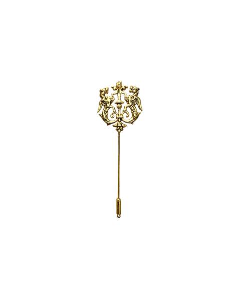 MAHI Gold Plated Antique Royal Lion Lapel Pin