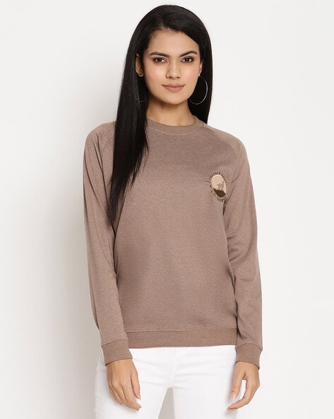 Buy Brown Sweatshirt Hoodies for Women by WOLFPACK Online Ajio