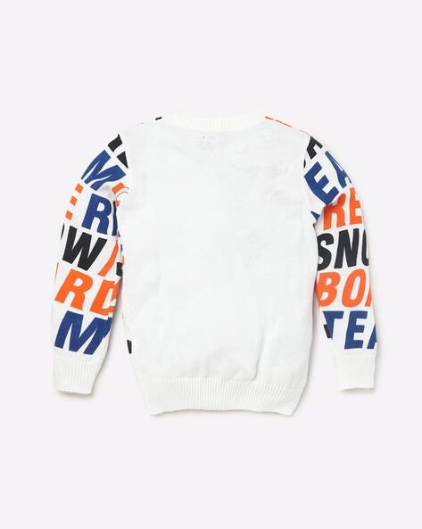 Typographic Print Crew-Neck Pullover view 2