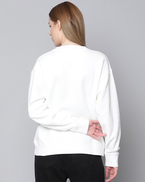 White crew neck sweatshirt on sale womens