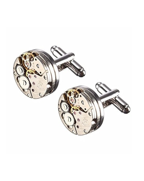 Buy Silver-Toned Cufflinks & Tiepins for Men by Yellow Chimes Online |  Ajio.com