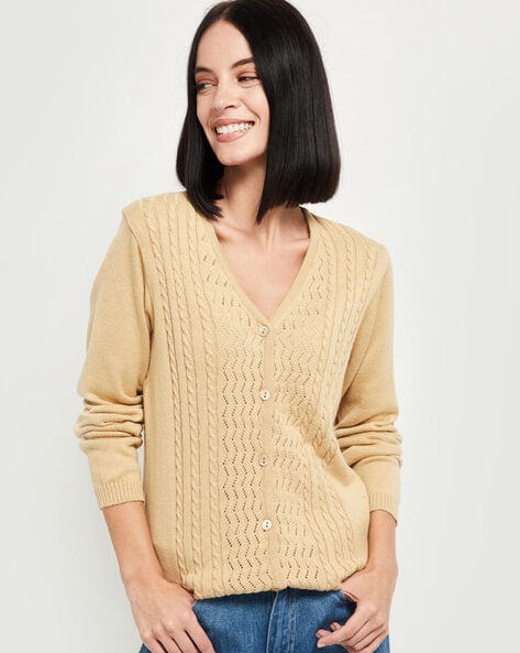 Buy Beige Sweaters & Cardigans for Women by MAX Online