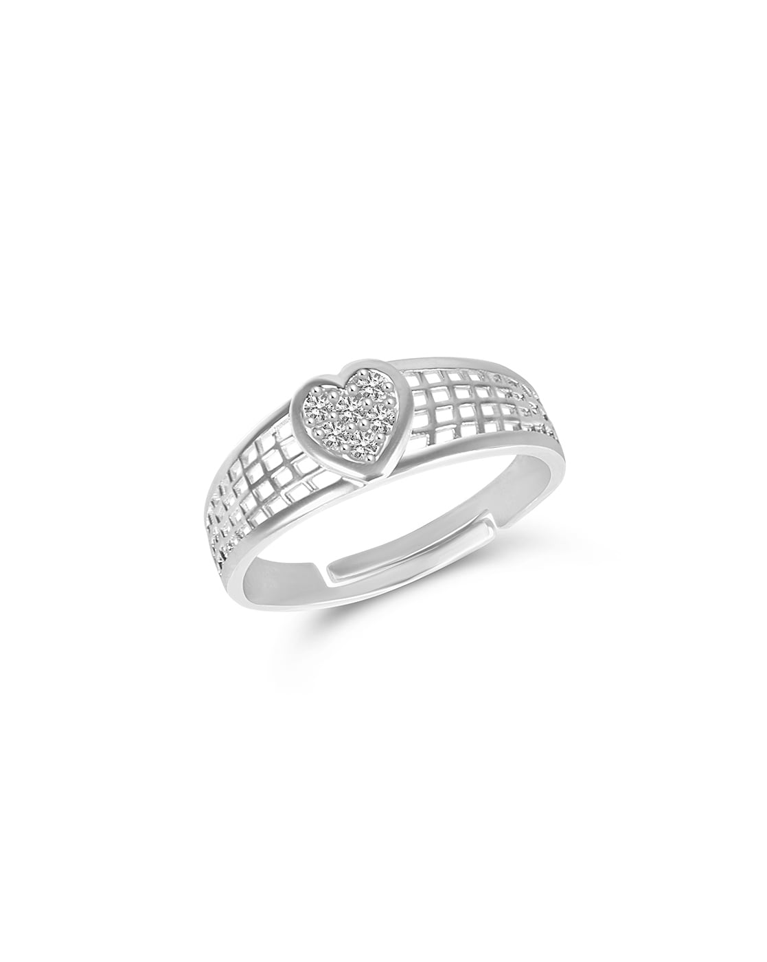 Adjustable Double Heart Eternity No Stone Engagement Ladies Silver Ring -  China Jewelry and Fashion Jewelry price | Made-in-China.com