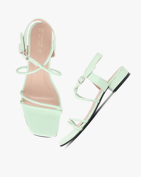 Buy Green Heeled Sandals for Women by MFT Couture Online