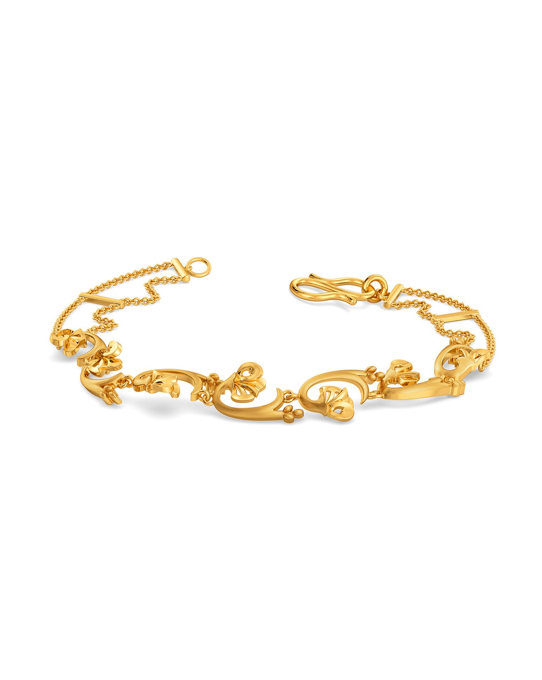 BCBGMAXAZRIA Synthetic Floral Stone Hand Chain Bracelet in Gold Metallic Womens Mens Jewellery Mens Bracelets 