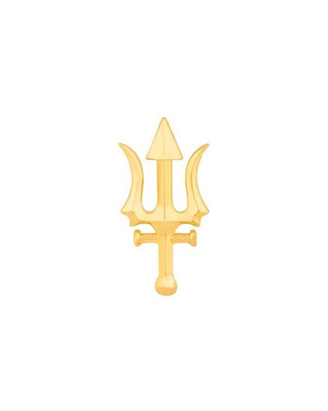 MAHI Gold-Plated Mahadev Shiva Trishul Brooch