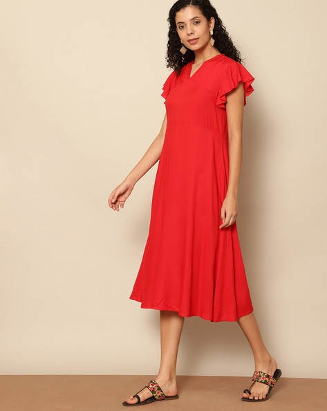 Frenchy Flutter Sleeve Dress - Adorn Boutique