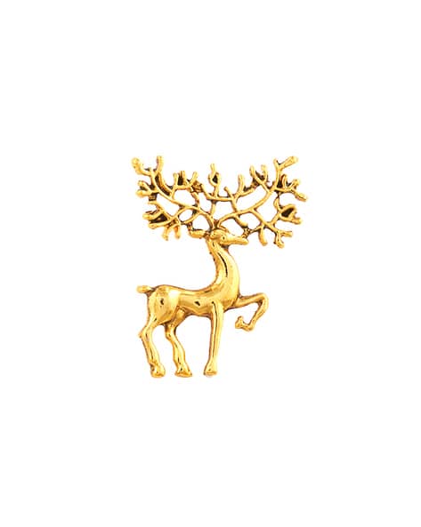 MAHI Traditional Gold-Plated Deer Brooch Pin