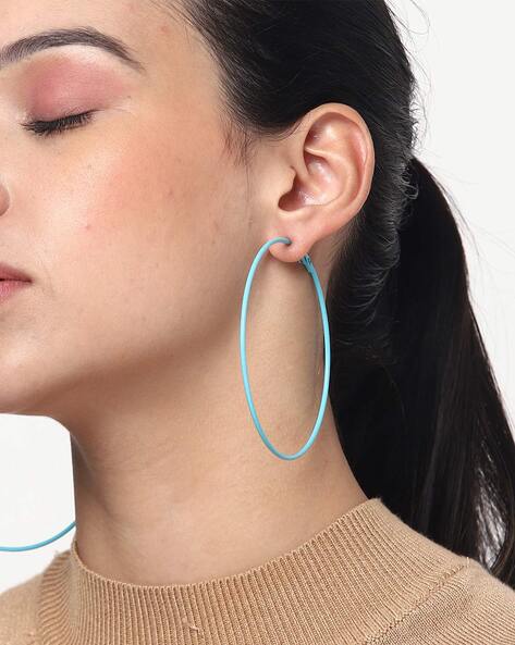 Buy Pipa Bella Light Blue Hoop Earrings Online At Best Price @ Tata CLiQ