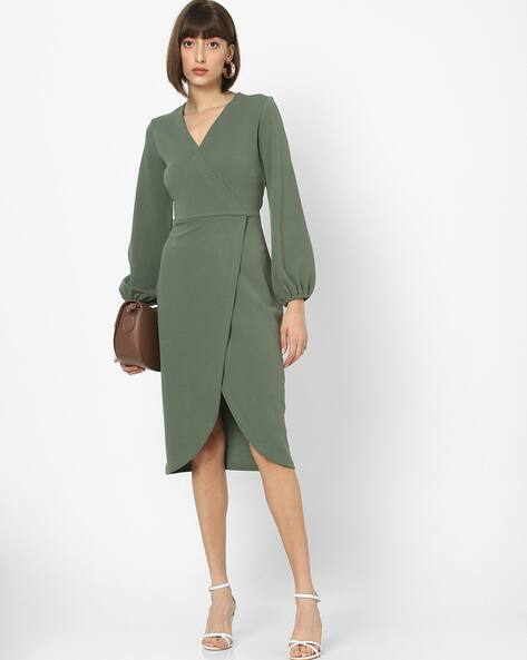 olive green sheath dress