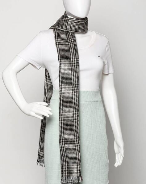 Checked Stole with Fringes Price in India
