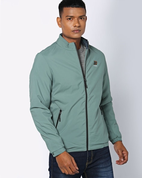 Single-breasted jacket with full-zip detachable inner panel in lightweight  nylon seersucker | EMPORIO ARMANI Man