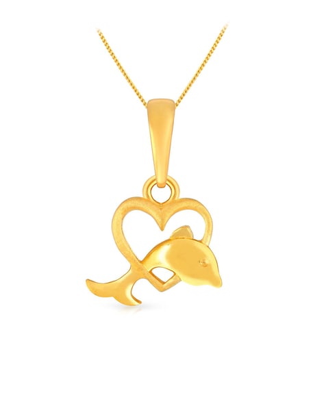 Buy GIVA 925 Sterling Rose Gold Dolphin Tail Pendant With Link Chain For  Women online
