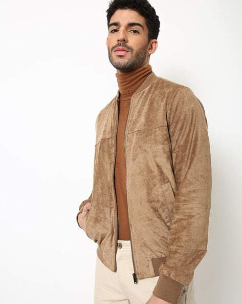 Men's Sand Suede Bomber Jacket: Sidford :: MEN :: Caine