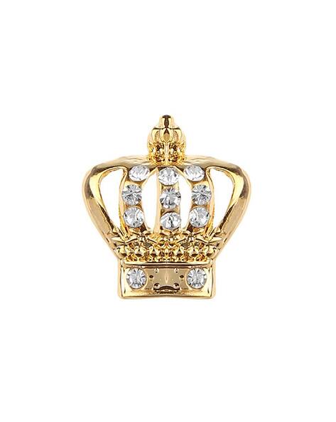 MAHI Elegant Crystal Crown Brooch