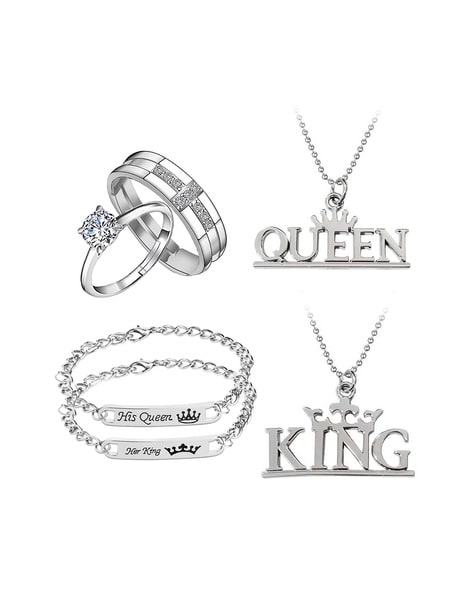 King & Queen Couple Bracelets - Family - To My Fianceé - I Can't Wait -  Gifts Holder