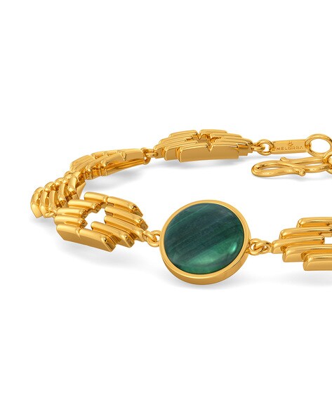 ChloBo Guiding Love Malachite Bracelet Set - Gold