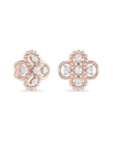 Van Cleef & Arpels Diamond Vintage Alhambra Ear Studs - PreLoved Treasures