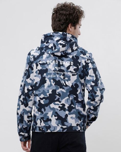 Blue and outlet white camo jacket