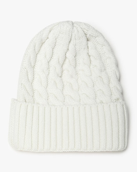 White Knitted Beanie