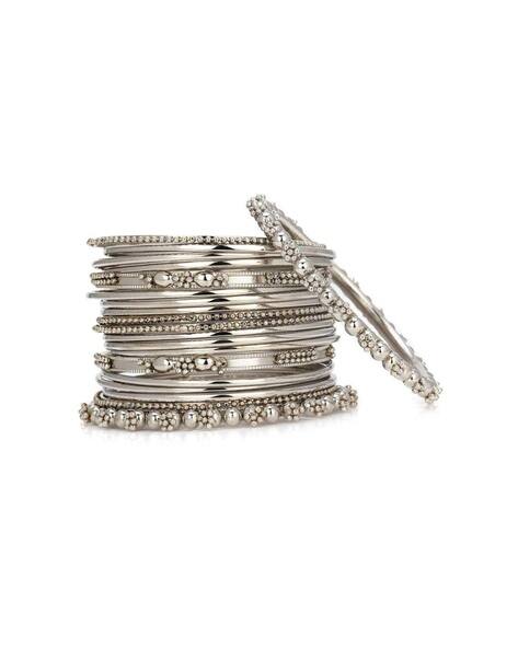 The Pari Set of 20 Silver-Plated Bangles