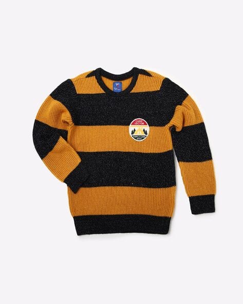 Striped Round-Neck Sweater