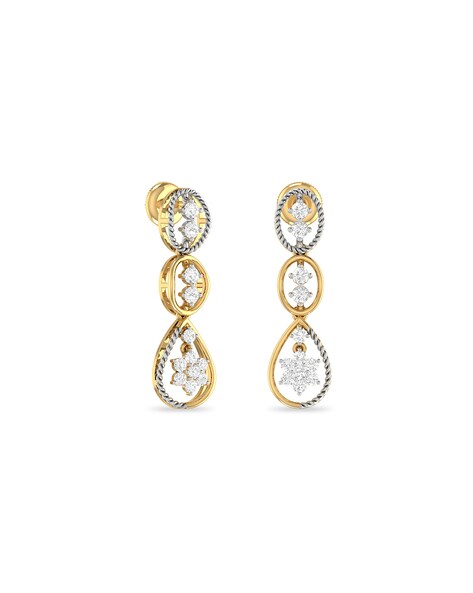 PC Jeweller The Roibin 18KT Yellow Gold and Diamond Stud Earrings for Women  : Amazon.in: Fashion