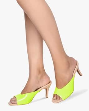 Buy Neon Green Heeled Sandals for Women 