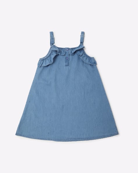 Embroidered A-line Twofer Dress with Top view 3