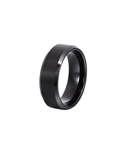 Ring made of 316L steel in black colour, lines of sparkly black zircons |  Jewelry Eshop