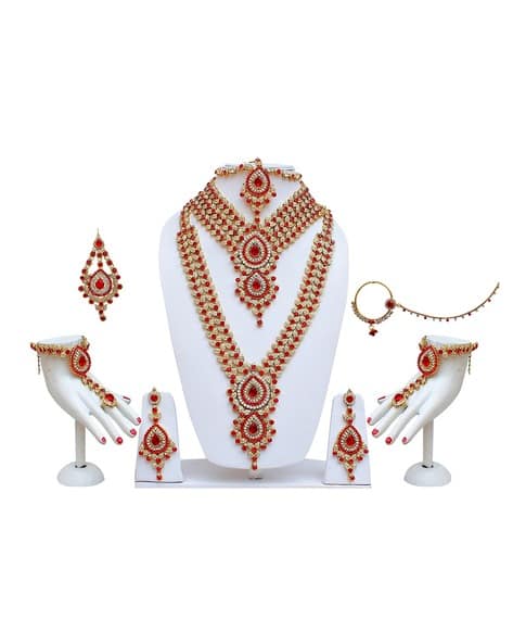 Gold-Plated Stone-Studded Bridal Jewellery Set