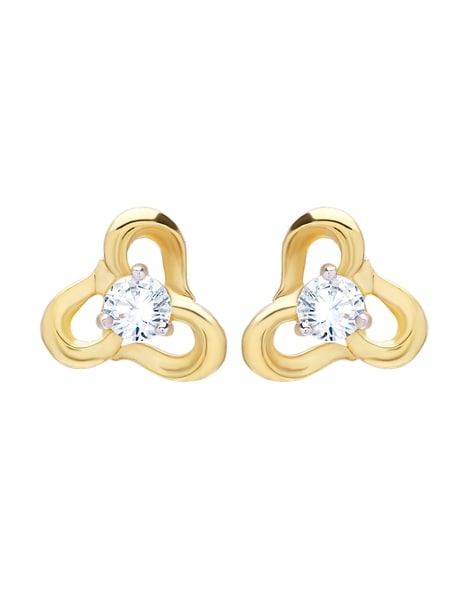 Gold & Diamond Earrings for Office Wear -