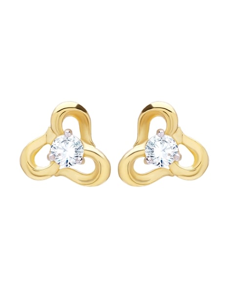 Latest Gold And Diamond Stud Earrings Designs For Kids/Baby Tops/Teenage...