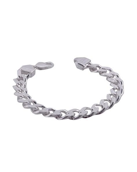 Men's Sterling Silver Figaro Type Chain Bracelet - Think-Positive