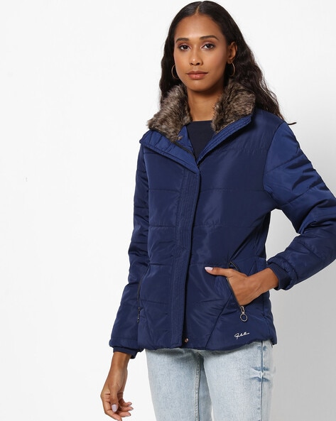 Womens fur sale lined puffer coat