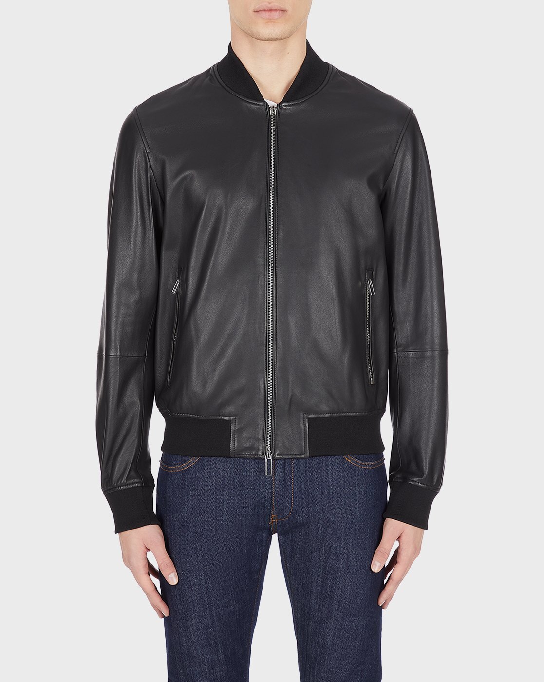 Regular Fit Leather Biker Jacket