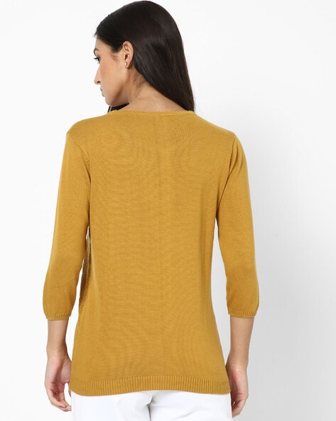 Yellow cotton hot sale sweater women's