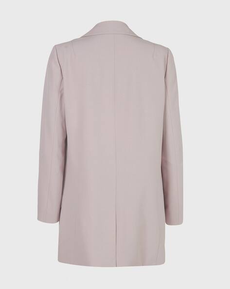mint button front longline blazer
