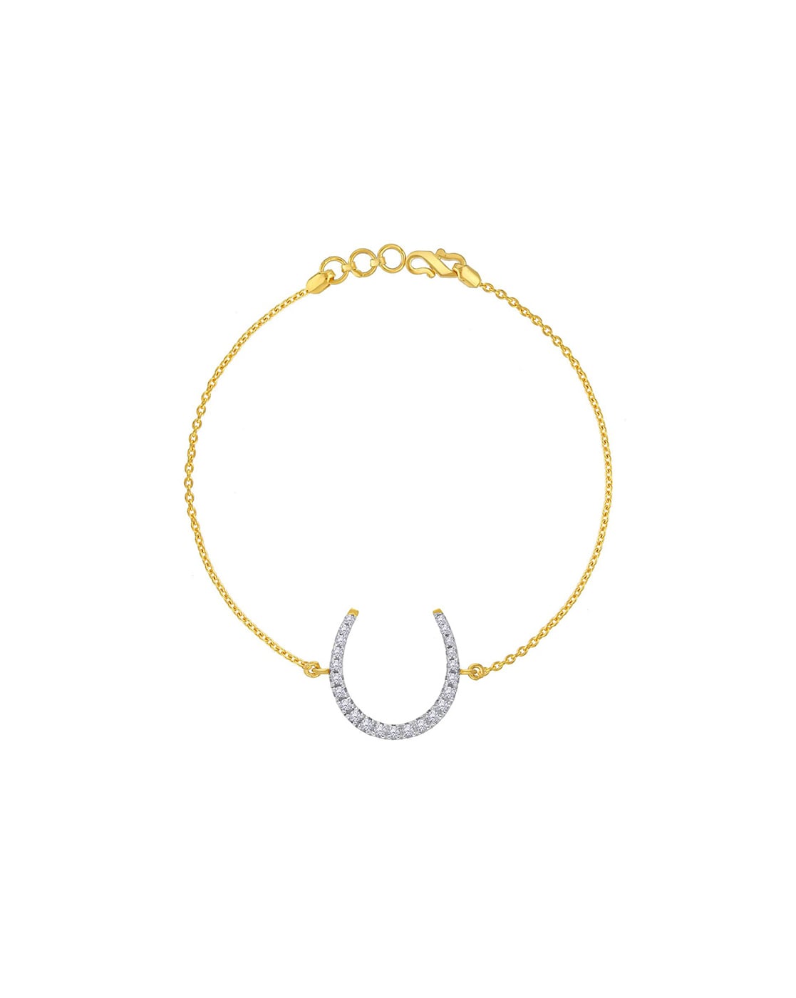 STAC Diamond Jewellery  Buy STAC Scattered Horseshoe Diamond Bracelet In  Yellow Gold Online  Nykaa Fashion