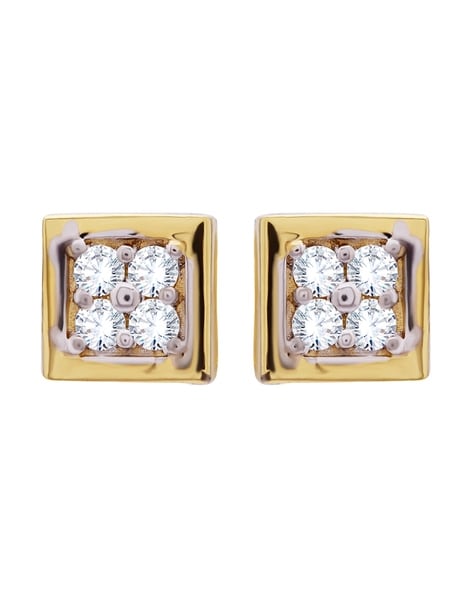 Buy Round White Diamond Dice Square Cube Pushback Stud Earrings for Women  (0.30 ctw, Color I-J, Clarity I1-I2) in 14K White Gold Online at Dazzling  Rock