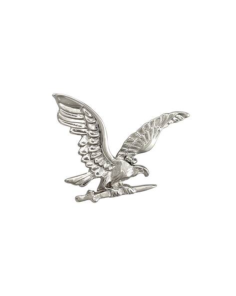 MAHI Rahodium Plated Designer Eagle Lapel Pin