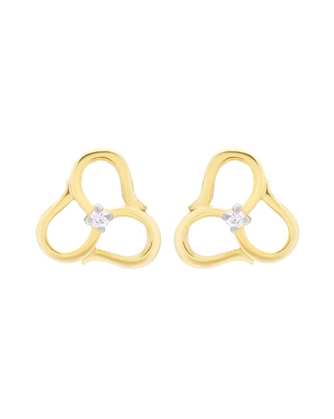 14k Yellow Gold Flower CZ Children Screwback Baby Girls Stud Earrings – Children  Earrings by Lovearing