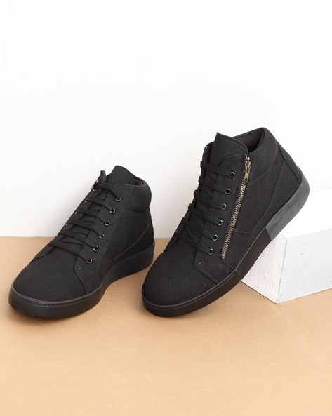 Mens black trainers store with zip