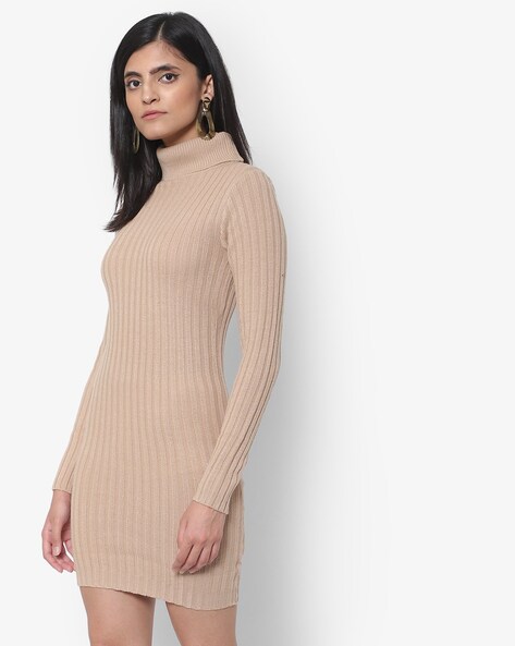 polo neck bodycon dress