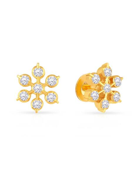 Yellow Gold Diamond Earrings